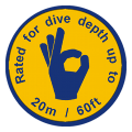 ewa-marine rated to a dive depth of up to 20m / 60ft